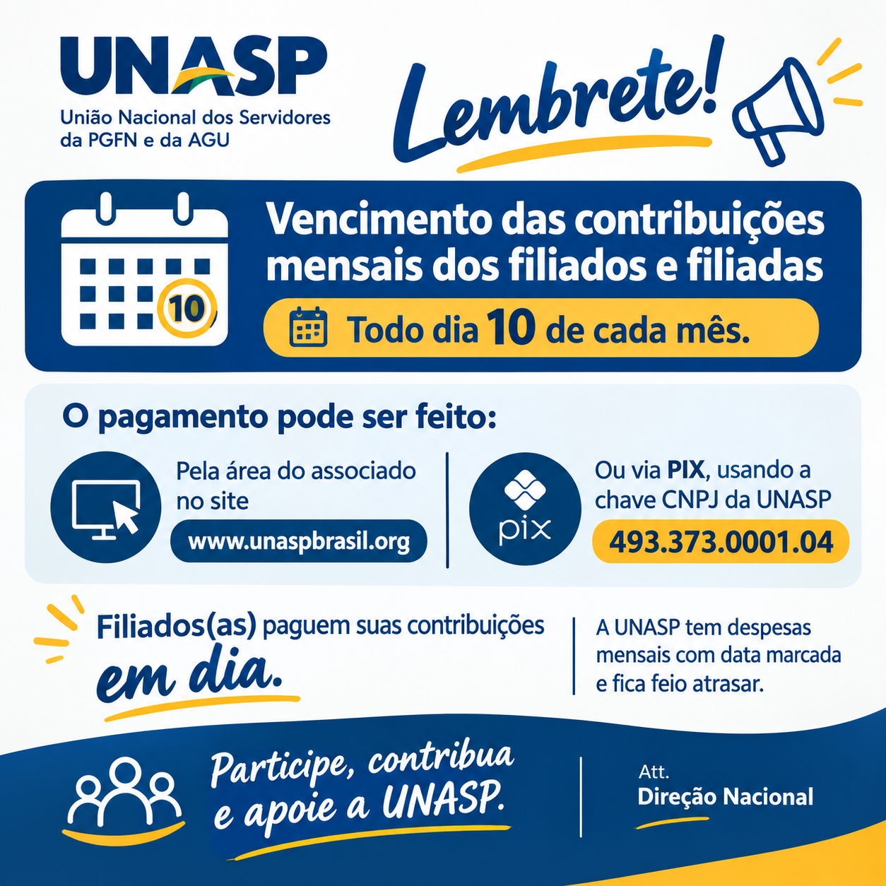 PAGAMENTO DAS CONTRIBUIÇÕES.